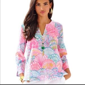 EUC Lilly Pulitzer Amelia Island Tunic Oh Shello Size XXS